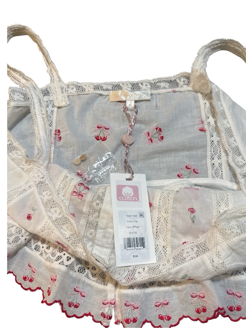 LoveShackFancy Vietta Top, Optic White - Picture 7 of 12